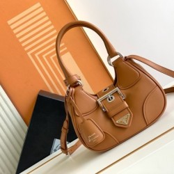 Prada Moon Bag in Caramel Padded Nappa Leather