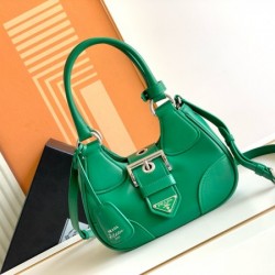 Prada Moon Bag in Green Padded Nappa Leather