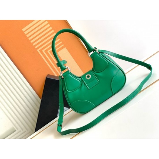 Prada Moon Bag in Green Padded Nappa Leather