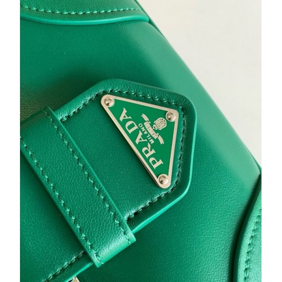 Prada Moon Bag in Green Padded Nappa Leather