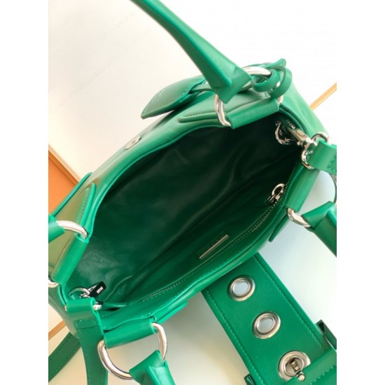 Prada Moon Bag in Green Padded Nappa Leather