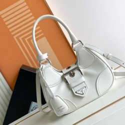 Prada Moon Bag in White Padded Nappa Leather