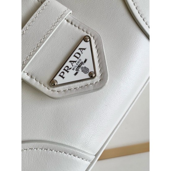 Prada Moon Bag in White Padded Nappa Leather