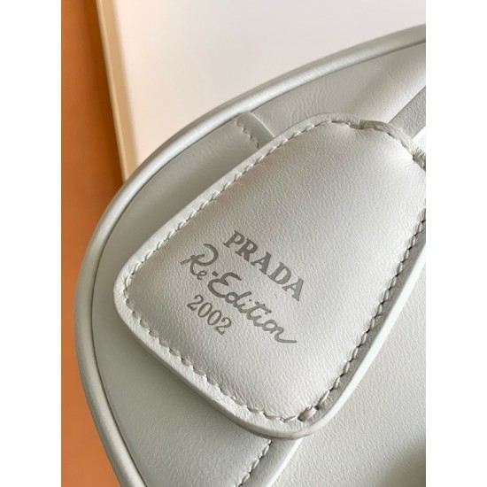 Prada Moon Bag in White Padded Nappa Leather