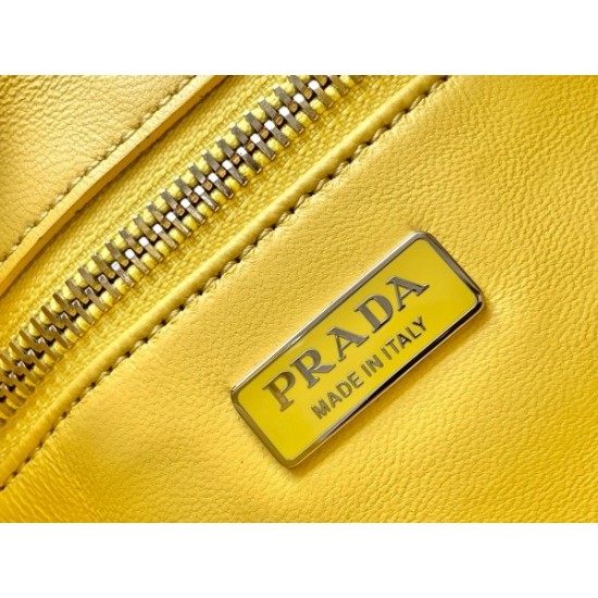 Prada Moon Bag in Yellow Padded Nappa Leather