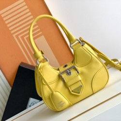 Prada Moon Bag in Yellow Padded Nappa Leather