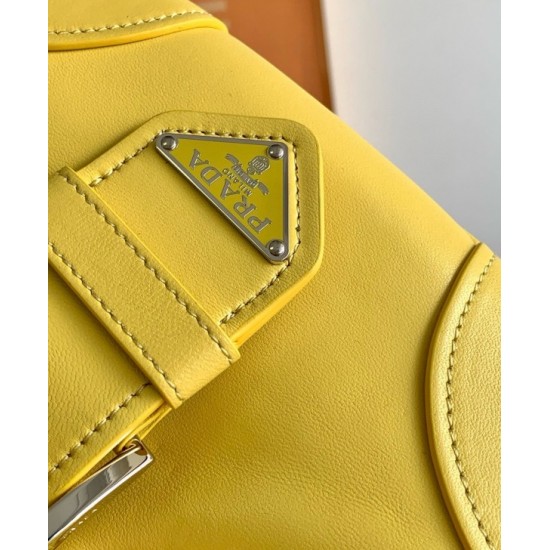 Prada Moon Bag in Yellow Padded Nappa Leather