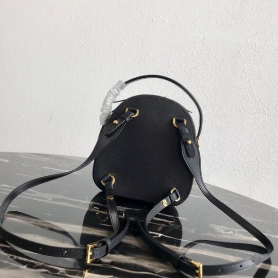 Prada Odette Backpack In Black Saffiano Leather