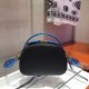 Prada Odette Black Saffiano And Blue Crocodile Bag