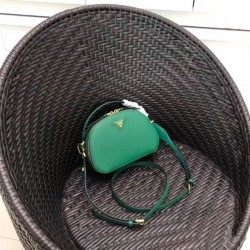 Prada Odette Green Saffiano Leather Bag