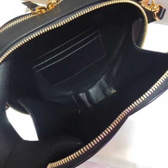 Prada Odette Heart Bag In Black Saffiano Leather