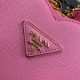 Prada Odette Heart Bag In Pink Saffiano Leather