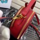 Prada Odette Heart Bag In Red Saffiano Leather