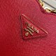 Prada Odette Heart Bag In Red Saffiano Leather