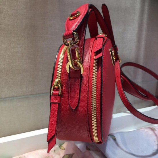 Prada Odette Red Saffiano Leather Bag