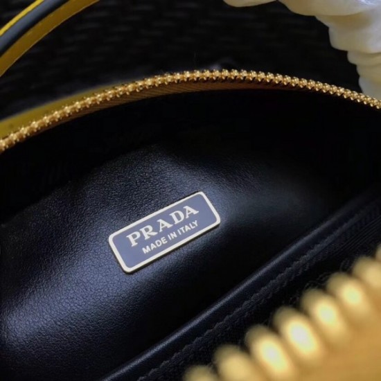 Prada Odette Yellow Saffiano Leather Bag