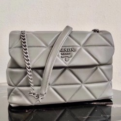 Prada Large Spectrum Bag In Grey Nappa Leather