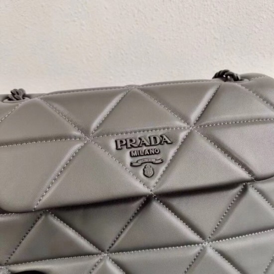 Prada Large Spectrum Bag In Grey Nappa Leather