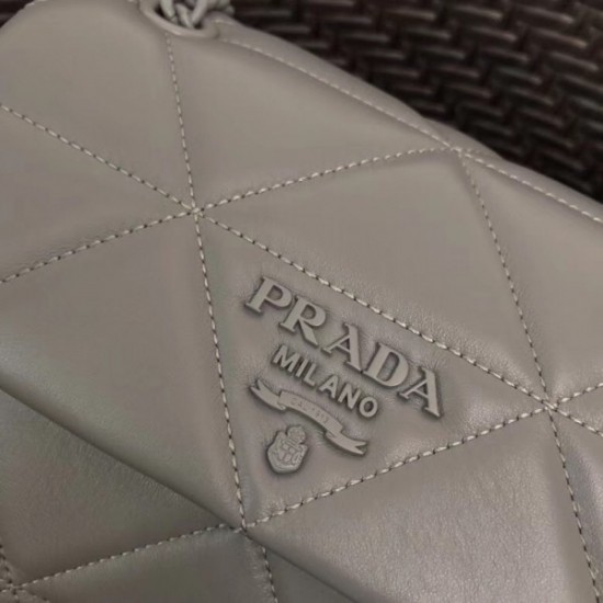 Prada Small Spectrum Bag In Grey Nappa Leather