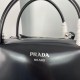 Prada Supernova Medium Handbag In Black Brushed Leather