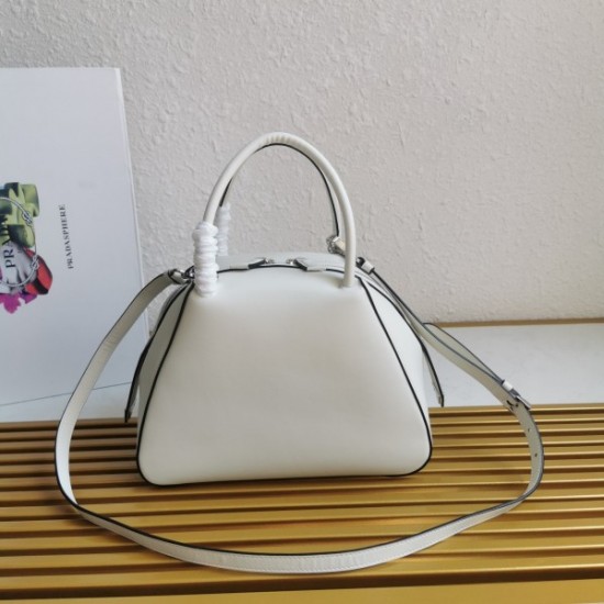 Prada Supernova Small Handbag In White Leather