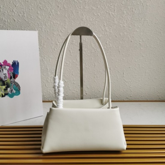 Prada Supernova Small Shoulder Bag In White Leather