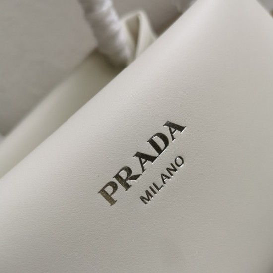 Prada Supernova Small Shoulder Bag In White Leather