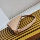 Prada Triangle Pouch Bag In Beige Leather