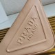 Prada Triangle Pouch Bag In Beige Leather