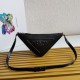 Prada Triangle Pouch Bag In Black Leather