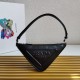 Prada Triangle Pouch Bag In Black Leather