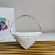 Prada Triangle Pouch Bag In White Leather