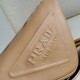 Prada Triangle Shoulder Bag In Beige Leather