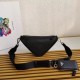 Prada Triangle Shoulder Bag In Black Leather