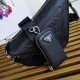 Prada Triangle Shoulder Bag In Black Leather