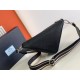 Prada Triangle Shoulder Bag In Black Saffiano Leather