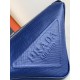 Prada Triangle Shoulder Bag In Blue Saffiano Leather