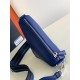 Prada Triangle Shoulder Bag In Blue Saffiano Leather