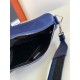 Prada Triangle Shoulder Bag In Blue Saffiano Leather