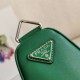 Prada Triangle Shoulder Bag In Green Leather