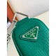 Prada Triangle Shoulder Bag In Green Saffiano Leather