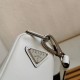 Prada Triangle Shoulder Bag In White Leather