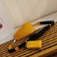 Prada Triangle Shoulder Bag In Yellow Leather