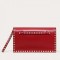 Valentino Medium Rockstud Clutch In Red Calfskin