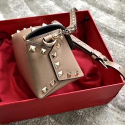 Valentino Mini Rockstud Crossbody Bag In Poudre Calfskin