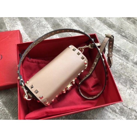 Valentino Mini Rockstud Crossbody Bag In Poudre Calfskin