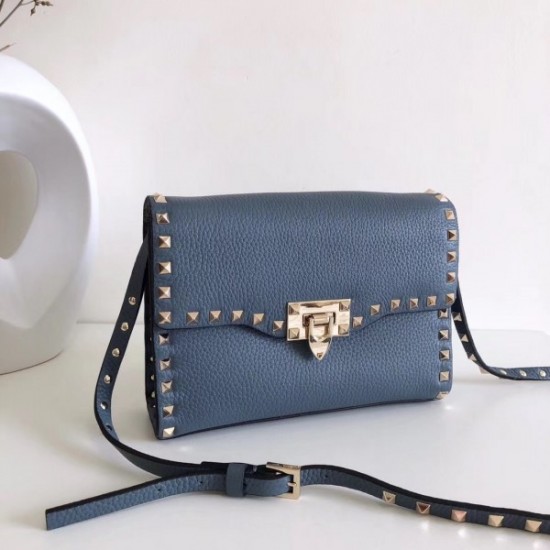 Valentino Rockstud Small Crossbody Bag In Amadeus Grained Leather