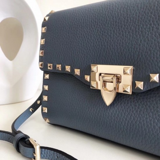 Valentino Rockstud Small Crossbody Bag In Amadeus Grained Leather