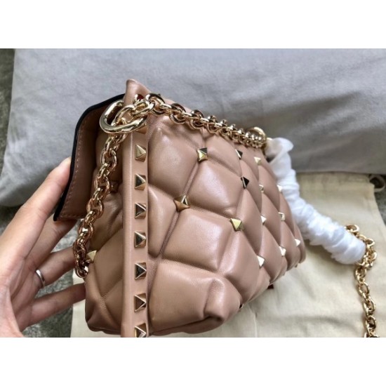 Valentino Small Candystud Crossbody Bag In Poudre Lambskin