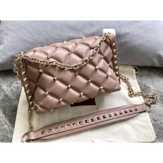 Valentino Small Candystud Crossbody Bag In Poudre Lambskin